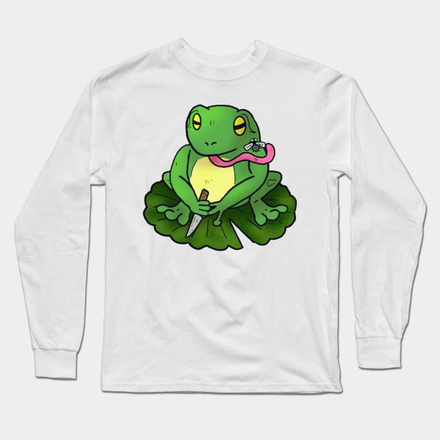 Knife Frog Long Sleeve T-Shirt by Micah